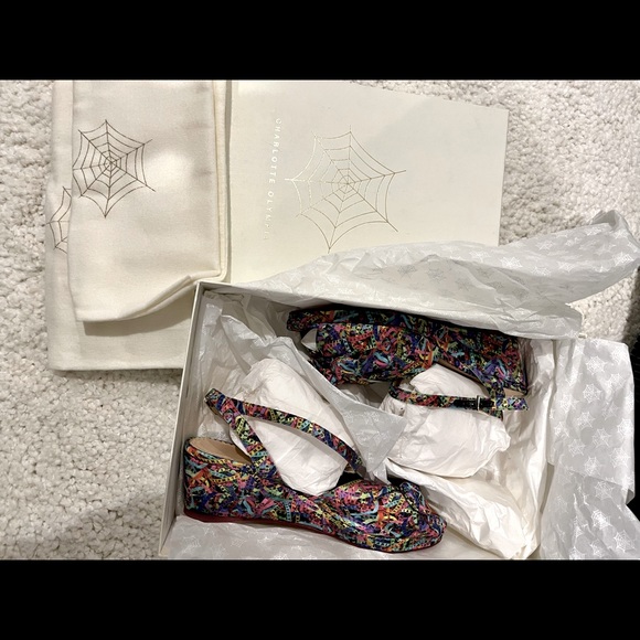 Charlotte Olympia ALEXA in Printed Crepe Satin Bahia Print - Picture 8 of 9